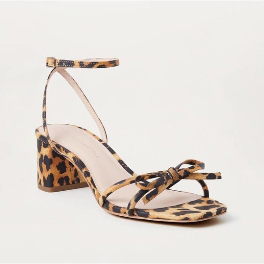 New LOEFFLER RANDALL Gracie Bow Sandals in Leopard